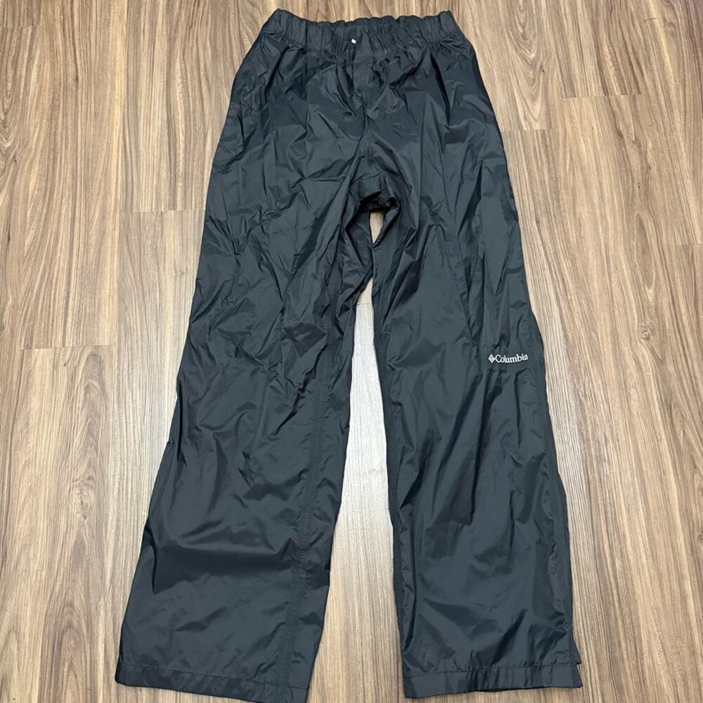 Columbia Pants Men M x 32" L Black Windbreaker Shell Hiking Omni Tech Rain